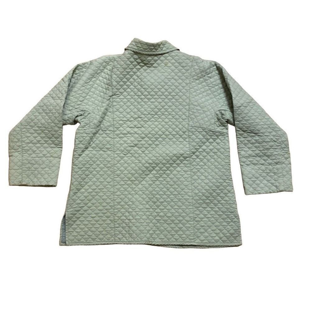 Sigrid Olsen Sport Spring Quilted lightweight Jacket Green Button up Size Medium - Picture 2 of 6